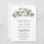 Greenery Eucalyptus Bridal Shower Einladung (Vorderseite)