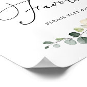 Greenery Eucalyptus Bridal Shower Favors Sign Poster (Ecke)
