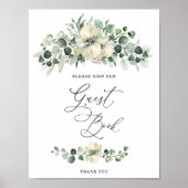  Greenery Eucalyptus Bridal Shower Guest Book Poster (Vorne)