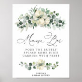Greenery Eucalyptus Bridal Shower Mimosa Bar Poster (Vorne)