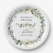 Greenery Eucalyptus Bridal Shower Pappteller (Vorderseite)