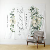 Greenery Eucalyptus Bridal Shower Wandteppich (Beispiel (Horizontal))