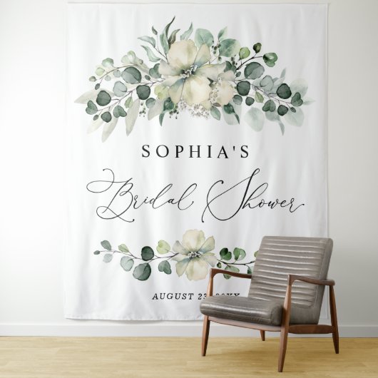 Greenery Eucalyptus Bridal Shower Wandteppich (Beispiel)