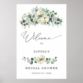 Greenery Eucalyptus Bridal Shower Welcome   Poster