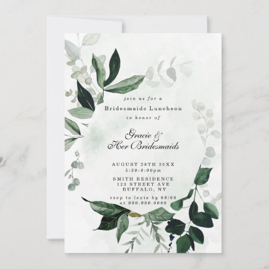 Greenery Eucalyptus Bridesmaids Luncheon Invites (Vorderseite)