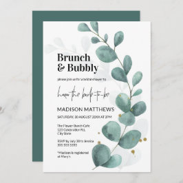 Greenery Eucalyptus Brunch & Bubbly Brautparty Einladung