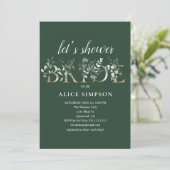 Greenery Eucalyptus Calligraphy Bridal Shower Einladung (Stehend Vorderseite)