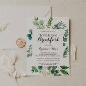 Greenery Eucalyptus Calligraphy Wedding Breakfast Einladung