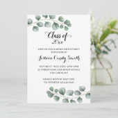 Greenery Eucalyptus Class of 2019 Foto Abschluss Einladung (Stehend Vorderseite)