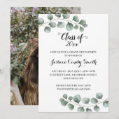 Greenery Eucalyptus Class of 2019 Foto Abschluss Einladung (Vorne/Hinten)