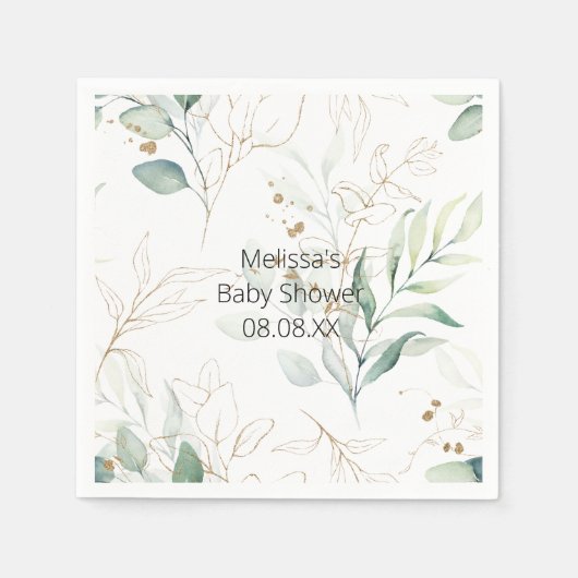 Greenery Eucalyptus Cocktail Paper Napkin Serviette (Vorderseite)