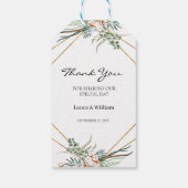 Greenery Eucalyptus Cotton Gastgeschenk Hochzeit V Geschenkanhänger (Rückseite)