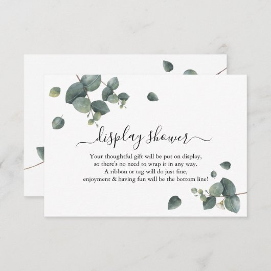 Greenery Eucalyptus Display Bridal Polterabend Begleitkarte (Vorne/Hinten)