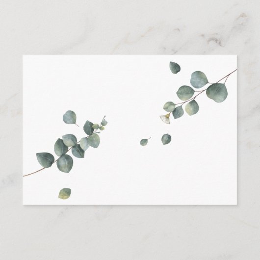 Greenery Eucalyptus Display Bridal Polterabend Begleitkarte (Rückseite)