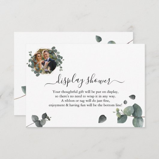 Greenery Eucalyptus Display Bridal Polterabend Begleitkarte (Vorne/Hinten)