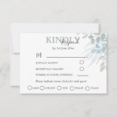 Greenery Eucalyptus Dusty Blue Wedding RSVP Karte (Vorderseite)