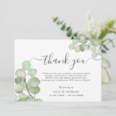 Greenery Eucalyptus Elegant Beerdigung Vielen Dank Karte (Stehend Vorderseite)