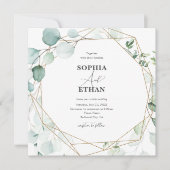 Greenery Eucalyptus Elegant Calligraphy Wedding Einladung (Vorderseite)