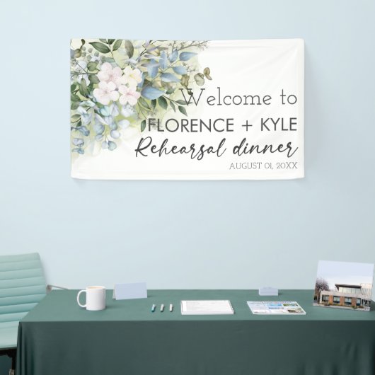 Greenery Eucalyptus Elegant Dusty Probe Dinner Banner (Messeveranstaltung)