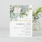 Greenery Eucalyptus Elegant Dusty Probe Dinner Einladung (Stehend Vorderseite)