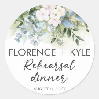 Greenery Eucalyptus Elegant Dusty Probe Dinner Runder Aufkleber