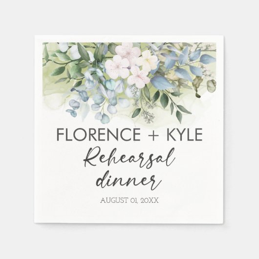 Greenery Eucalyptus Elegant Dusty Probe Dinner Serviette (Vorderseite)