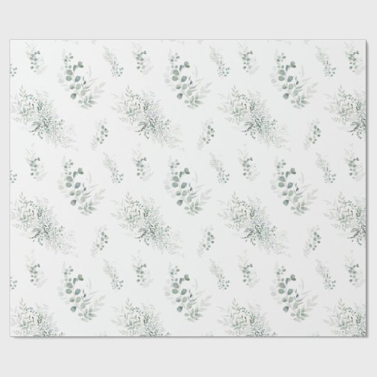 Greenery Eucalyptus Elegant Geschenkpapier (Flach)