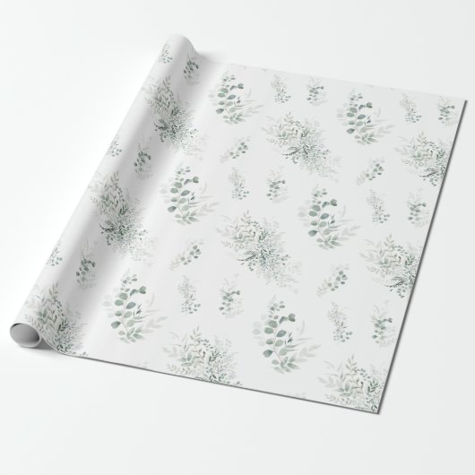 Greenery Eucalyptus Elegant Geschenkpapier (Ungerollt)