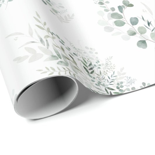 Greenery Eucalyptus Elegant Geschenkpapier (Rolleneckpunkt)