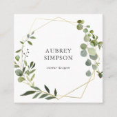 Greenery Eucalyptus Elegant Quadratische Visitenkarte (Vorderseite)