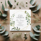 Greenery Eucalyptus Elegant Script Baby Shower Einladung