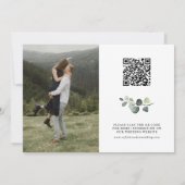 Greenery Eucalyptus Emerald Rustic Wedding Foto Save The Date (Rückseite)