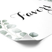 Greenery Eucalyptus Favor Sign Fotodruck (Ecke)