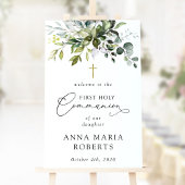 Greenery, Eucalyptus, First Holy Communion Welcome Poster