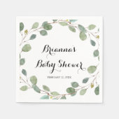 Greenery Eucalyptus Foliage Baby Shower Serviette (Vorderseite)