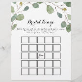 Greenery Eucalyptus Foliage Bridal Bingo Game (Vorderseite)