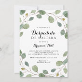 Greenery Eucalyptus Foliage Spanisches Brautparty Einladung (Vorderseite)