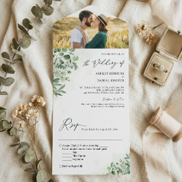 Greenery Eucalyptus Foliage Wedding Foto All In One Einladung