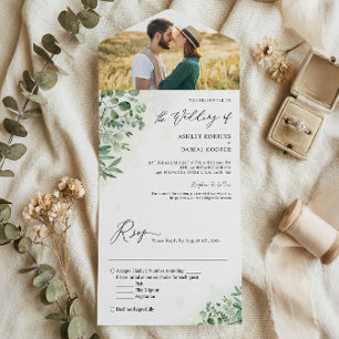 Greenery Eucalyptus Foliage Wedding Foto All In One Einladung