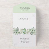 Greenery Eucalyptus Foliage Wedding Foto All In One Einladung (Außenbereich)