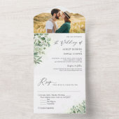 Greenery Eucalyptus Foliage Wedding Foto All In One Einladung (Innen Boden)
