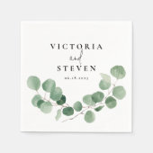 Greenery Eucalyptus Foliage Wedding Napkins Serviette (Vorderseite)