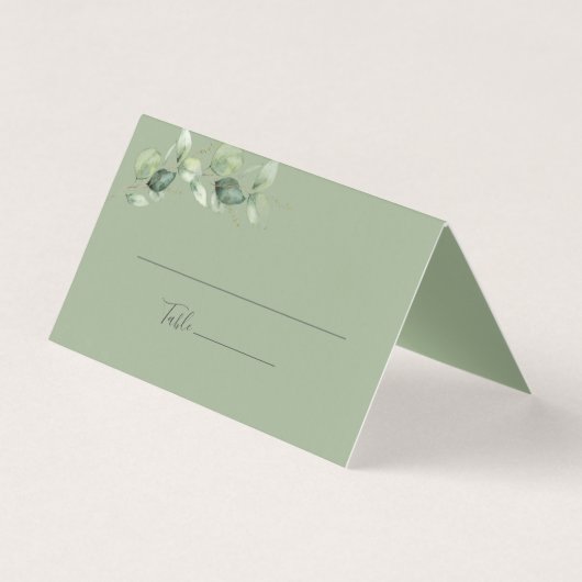 Greenery Eucalyptus Foliage Wedding Platzkarte (Vorderseite)