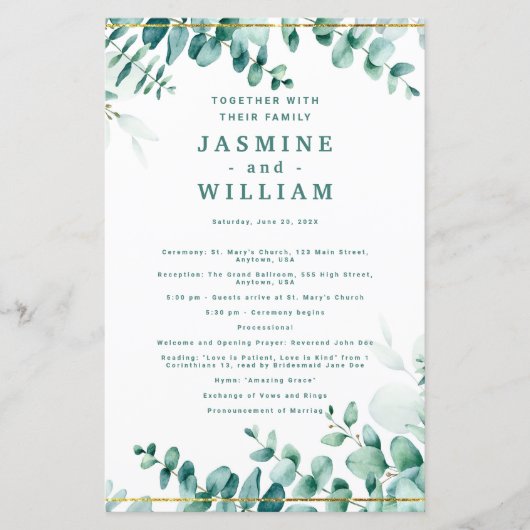 Greenery Eucalyptus Frameborder Wedding (Vorderseite)