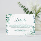 Greenery Eucalyptus Frameborder Wedding Begleitkarte (Stehend Vorderseite)