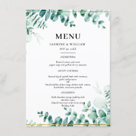 Greenery Eucalyptus Frameborder Wedding Menükarte
