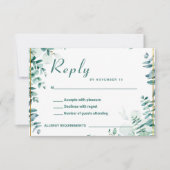Greenery Eucalyptus Frameborder Wedding RSVP Karte (Vorderseite)