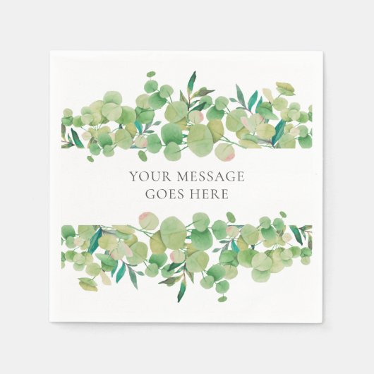 Greenery Eucalyptus Garland Serviette (Vorderseite)