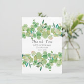 Greenery Eucalyptus Garland Wedding Dankeskarte (Stehend Vorderseite)
