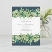 Greenery Eucalyptus Garland Wedding Einladung (Stehend Vorderseite)